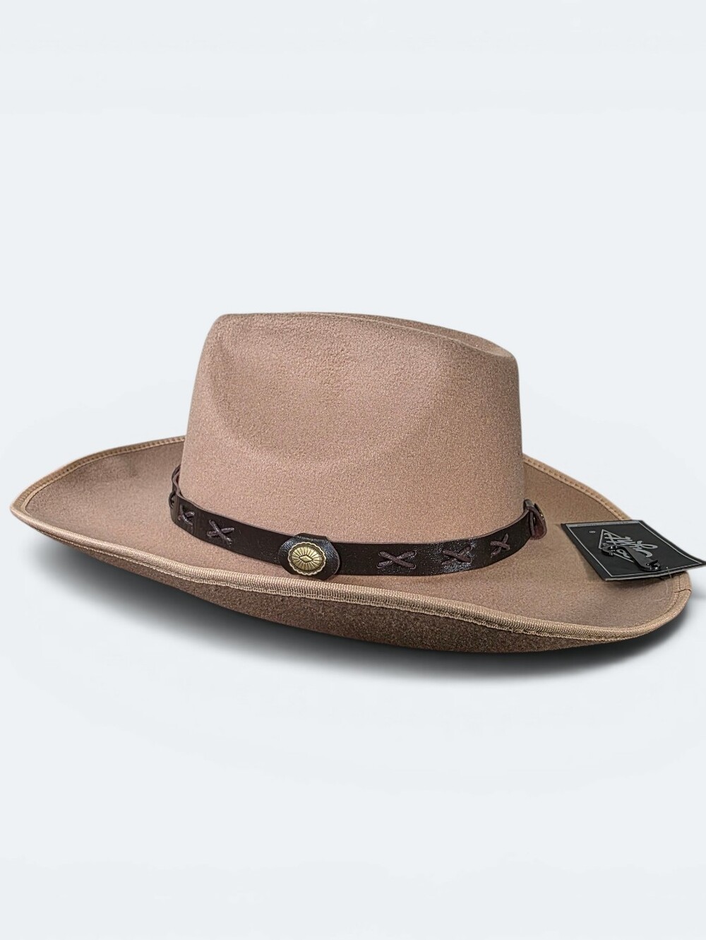 NWT Eighty Eight Tan Felt Cowboy Hat Gold Concho Band Western OS NEW with Tags
